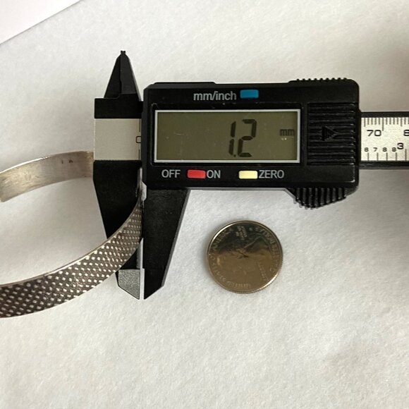 Oxidized Sterling Silver 925 Artisan A&M 10.5MM Textured Cuff Bracelet Sz 7.5" - Picture 15 of 16